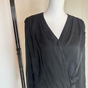 Quince Black Silk Bodysuit